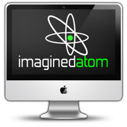 iMac computer with ImaginedAtom Web Design logo - New Orleans, LA